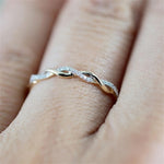 Rose Gold Twist Zirconia Wedding Engagement Ring