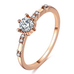 Rose Gold Twist Zirconia Wedding Engagement Ring