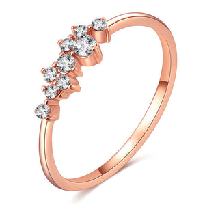 Rose Gold Twist Zirconia Wedding Engagement Ring