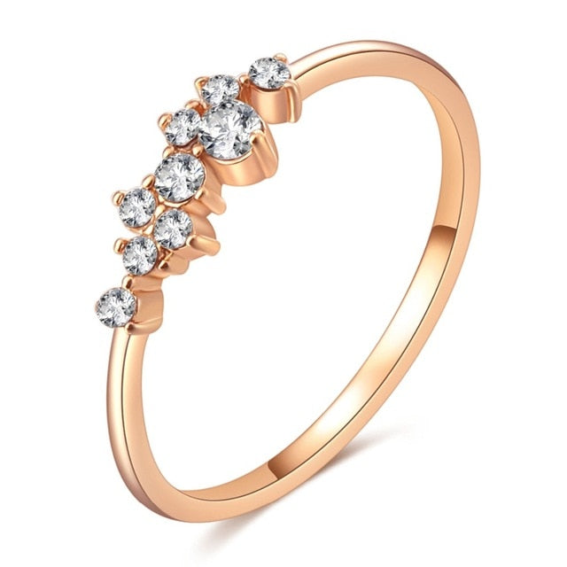 Rose Gold Twist Zirconia Wedding Engagement Ring