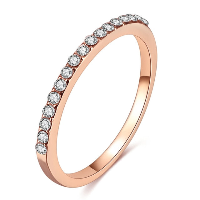 Rose Gold Twist Zirconia Wedding Engagement Ring