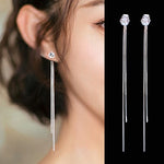 2020 New Long Crystal Tassel Gold Color Dangle Earrings for Women Wedding Drop Earing Fashion Jewelry Gifts